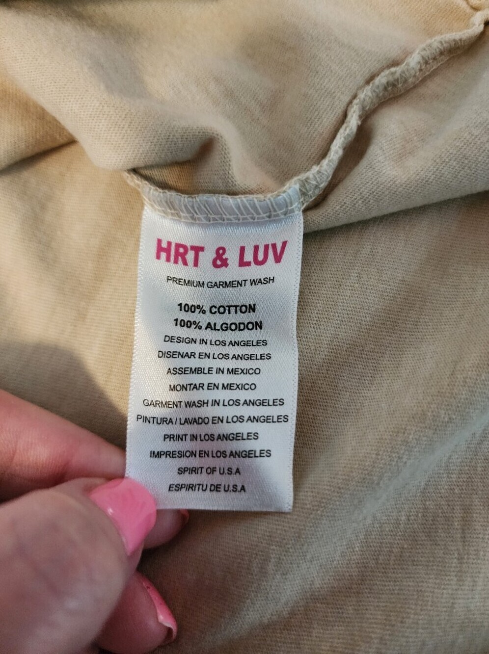 HRT & LUV Nashville Graphic Tee in Beige, Size XL - Picture 6 of 7